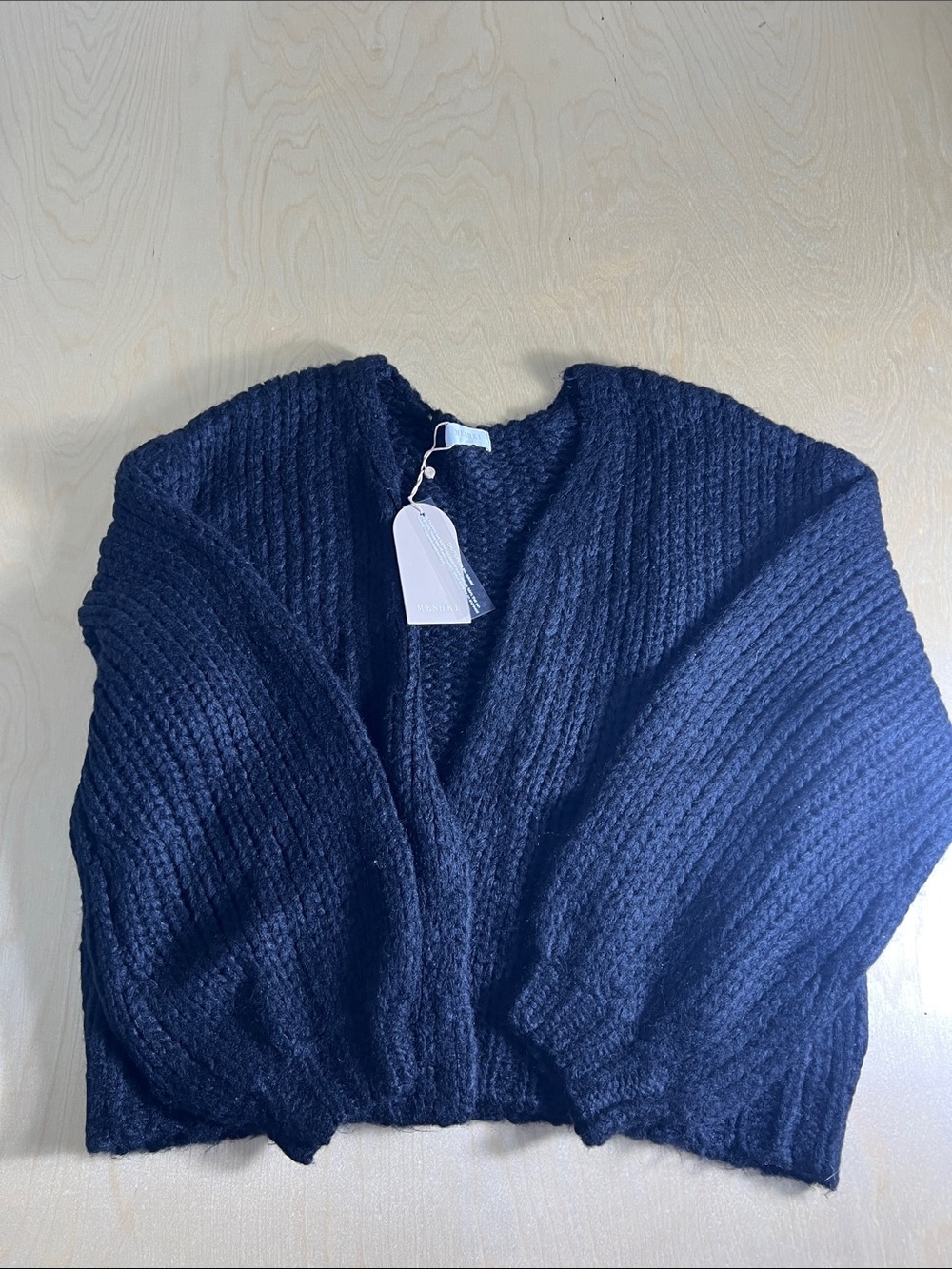 Meshki black Chunky Knit Cardigan size S